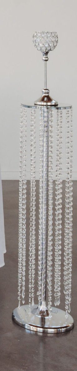 COLONNE ARGENTÉE GUIRLANDES CRISTAL 90 cm dès 20 €