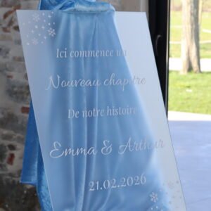 PANNEAU DE BIENVENUE PERSONNALISE ACRYLIQUE GIVRE dès 45 €