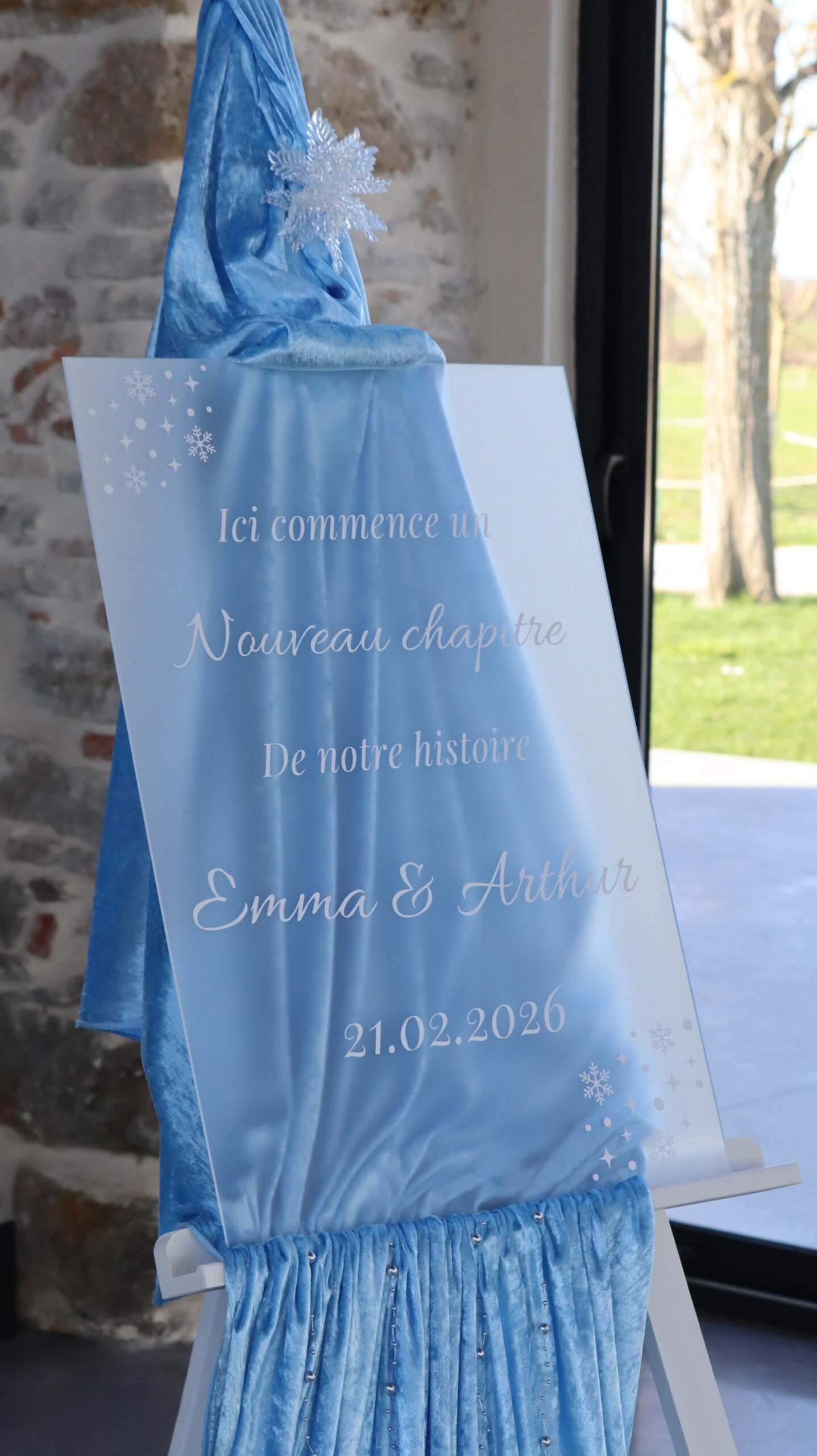 panneau de bienvenue acrylique givré mariage